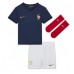 Frankrike Theo Hernandez #22 Replika Hemmatröja Barn VM 2022 Kortärmad (+ Korta byxor)